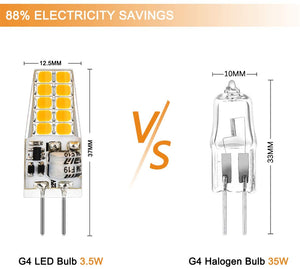Lampadina LED G4 3.5W, Bianco Caldo 3000K, 10 X 3000k