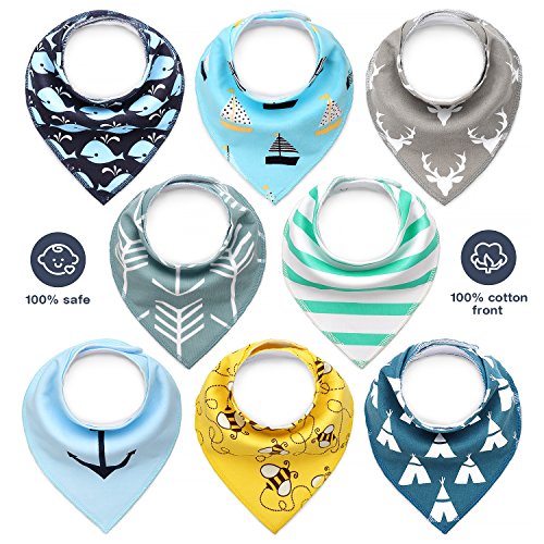 Bavaglino Neonato Bambino, Lenbest 8-pack Unisex Bavaglini Bandana 100%... - Ilgrandebazar