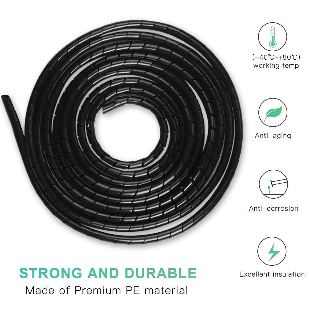 AGPTEK 2 Pezzi Raccogli Cavi Spiralato(TOT 10M), Spirale di Diametro di... - Ilgrandebazar