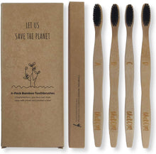 Carica l'immagine nel visualizzatore di Gallery, TheBDM Spazzolini da denti in bamboo naturale ecologico biodegradabile antimuffa - setole in carbone vegetale, senza BPA, vegan, confezione sostenibile (Setole Dure)
