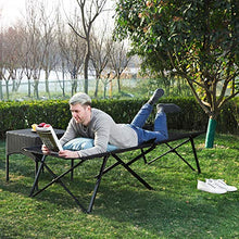 Carica l'immagine nel visualizzatore di Gallery, SONGMICS Brandina Letto da Campo Campeggio Lettino Pieghevole 206 x 75 x Nero