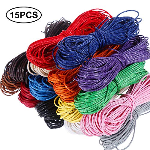 Faburo 15PZ Rotoli di Filo Cotone Cerato, 10 m, Ø 1 mm, per la creazione...