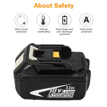 Carica l&#39;immagine nel visualizzatore di Gallery, BL1860B Sostituzione 5,5 Ah batteria per Makita 18 V al litio BL1860 5.5Ah-2 - Ilgrandebazar