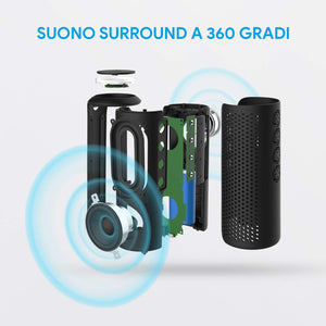 Zamkol 5200mAh Altoparlante Bluetooth, 4.2 Cassa Wireless Speaker, IPX6 Portatile Stereo Speaker, Bluetooth & AUX & TWS connection, Speakers with bass radiator, per Smartphone, Computer, TV