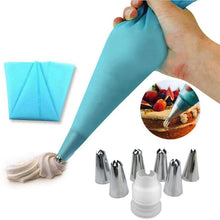 Carica l'immagine nel visualizzatore di Gallery, EQLEF, Set di 6 beccucci in Silicone per Creme da Pasticceria e 6 beccucci in Acciaio Inox, per Decorazione Torte Fai da Te, 2 Pezzi
