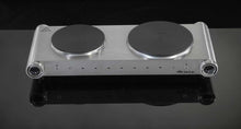 Carica l'immagine nel visualizzatore di Gallery, Ariete 994 Fornello Elettrico Doppio, Doppia Piastra di Cottura in Ghisa, 2500W, 53X22.5X9Cm, Argento