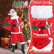 Carica l&#39;immagine nel visualizzatore di Gallery, Costume babbo natale,Vestito babbo natale uomo, Pantaloni con fascia elastica, Costume universale da Babbo Natale taglie forti, Set festa di Natale, Cosplay
