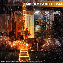Carica l&#39;immagine nel visualizzatore di Gallery, Scala LED Con Babbo Natale Luminoso da Esterno ed Interno, Decorazioni Natalizie Multifunzione 8 Modalità Controllo via App e Telecomando, Impermeabile IP44 Bianco Caldo e RGB
