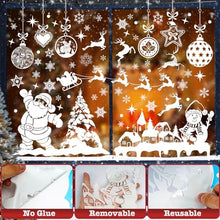 Carica l&#39;immagine nel visualizzatore di Gallery, Multper 236 Vetrofanie Natalizie, DIY Decorazioni Natalizie, Riutilizzabili Addobbi Natalizi, Adesivi Natale PVC, Bianche Statico Adesivi Natalizi per Finestre, Fiocco di Neve, Renna, Babbo Natale