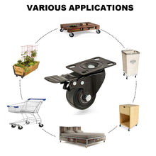 Carica l&#39;immagine nel visualizzatore di Gallery, GBL - Set di 4 Nero 4 Ruote Per Carrello 50mm 200KG + 16 Vite, 50mm,