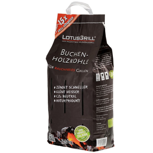 LotusGrill - Carbonella di Legno Faggio da 2,5 Kg Nero - Ilgrandebazar