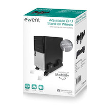 Carica l&#39;immagine nel visualizzatore di Gallery, Ewent EW1290 Portacase, Supporto per PC case con rotelle Bloccabili, Nero - Ilgrandebazar