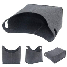 Carica l&#39;immagine nel visualizzatore di Gallery, Cesto pieghevole in feltro per camino e legna da ardere, borsa portatile Nero - Ilgrandebazar