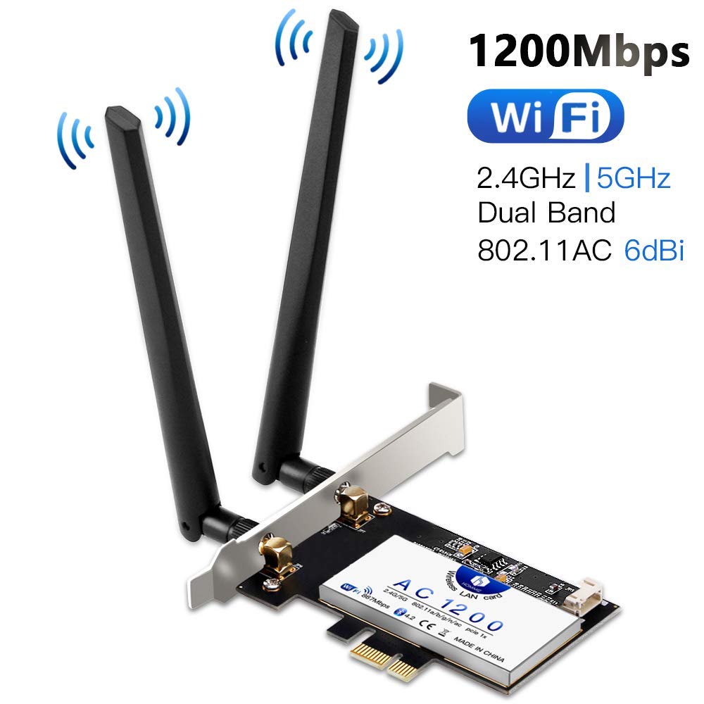 Scheda di Rete Wireless Wi-Fi con Bluetooth 4.2, WiFi 4.2 - Ilgrandebazar