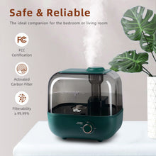Carica l'immagine nel visualizzatore di Gallery, BEAR Umidificatore 5L a Riempimento Dall'alto, 28dB Ultra Silenzioso, Adatto a Bambini e Piante, 35 Ore Di Funzionamento, con Vassoio per Aromi, Ugello Rotante a 360°, Spegnimento Automatico