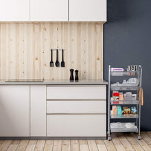 Carica l&#39;immagine nel visualizzatore di Gallery, Carrello da Cucina 5 Ripiani in Acciaio con 4 Ruote e 5 Ganci, Argento - Ilgrandebazar