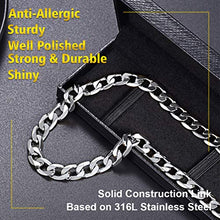 Carica l&#39;immagine nel visualizzatore di Gallery, PROSTEEL Collana Uomo Donna Catena Cubana Grande Sottile 09 Mm/Argento - Ilgrandebazar