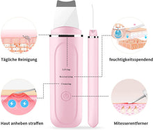 Carica l'immagine nel visualizzatore di Gallery, Dispositivo di peeling ad ultrasuoni Cantik, scrubber per la pelle, detergente per pori peeling ad ultrasuoni, detergente per la pelle agli ioni di rimozione dell'acne per la pulizia del viso（rosa）