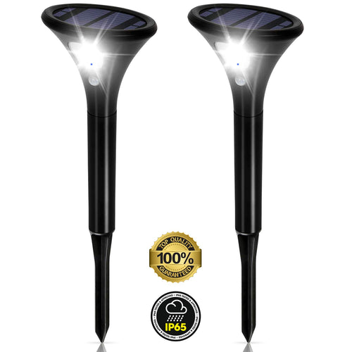 Lampada Solare Light Easy, 2 Luci Solari Esterno Lampade a LED, Nero