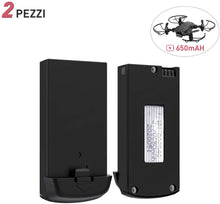 Carica l&#39;immagine nel visualizzatore di Gallery, allcaca 2PCS Batteria RC Per 3.7V 650mAh Design Modulare Lipo Batteria, 2 pezzi Modular Battery per Tempo Di Volo 30 Minuto, Ricarica Ultra Rapida per RC Quadcopter Mini Drone con Telecamera 4K - Nero