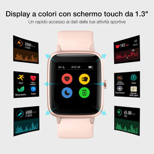 UMIDIGI Smartwatch Fitness Tracker Orologio Uwatch3, Smart Watch Donna Uomo Bambini Cardiofrequenzimetro da Polso Contapassi Sportivo Activity Tracker per Android iOS Xiaomi Samsung Huawei - Oro Rosa