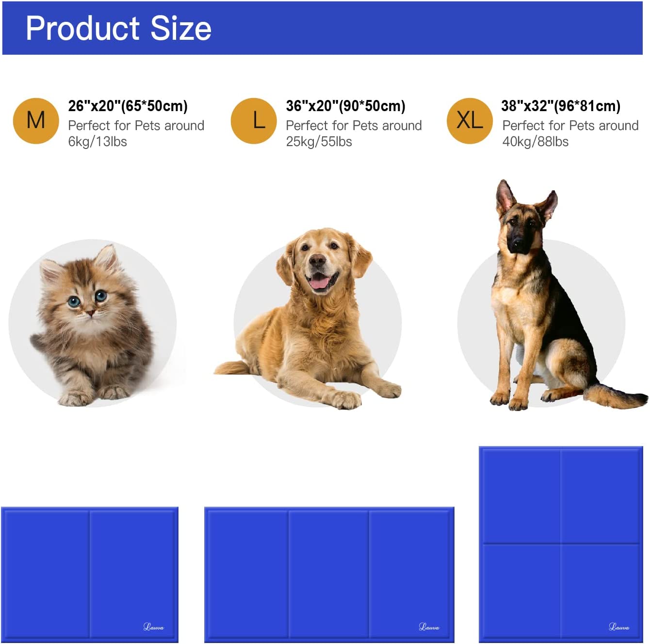 Tappetino Refrigerante Per Cani 65x50cm - Gel Non Tossico, Raffreddamento Istantaneo Per Estate