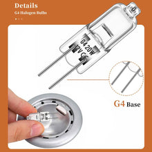Carica l&#39;immagine nel visualizzatore di Gallery, Lampadine Alogene G4 （10 pezzi）12V 20W 2800K Luce bianca calda dimmerabile lampadina alogena Per la sostituzione di lampadari di cristallo, luci di segnalazione, illuminazione della cucina, ecc.