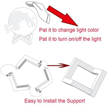 Carica l&#39;immagine nel visualizzatore di Gallery, Lampada Luna 3D Stampata, ALED LIGHT Piena Moon con 3 Colori