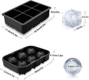 solawill Stampo Ghiaccio, Stampi per Ghiaccio in Silicone 45 mm Palla di Ghiaccio 50mm Stampo Cubetti Ghiaccio Senza BPA Vaschetta Ghiaccio per Birra Whisky Cocktail Drink Candy Budino Latte Succo