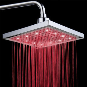 DELIPOP, soffione per doccia quadrato con 12 LED, 20,3 cm, 3 Colours - Ilgrandebazar