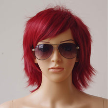 Carica l&#39;immagine nel visualizzatore di Gallery, Parrucca Corta Rossa Donna Uomo Parrucche Sintetiche Cosplay Rosso Borgogna - Ilgrandebazar