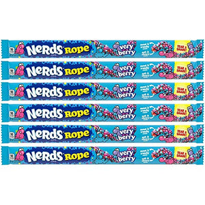 Wonka Very Berry Nerds Rope (confezione da 6) American Candy & Sweets