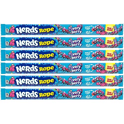 Wonka Very Berry Nerds Rope (confezione da 6) American Candy & Sweets