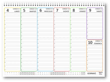 Carica l'immagine nel visualizzatore di Gallery, Planning da tavolo 21x30 SPIRALATO 2020 cornici a colori (55 fogli 90 2020
