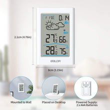 Carica l&#39;immagine nel visualizzatore di Gallery, Stazione meteorologica wireless con sensore esterno, stazione White