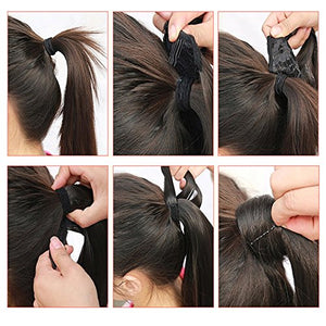 23" Coda di Cavallo Clip in Hair Extension Capelli 58cm, Marrone Cioccolato - Ilgrandebazar