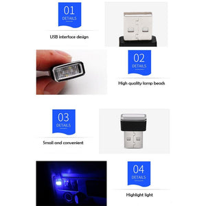 Pawaca, illuminazione auto USB LED, per interni auto, White Blue Red Pink - Ilgrandebazar