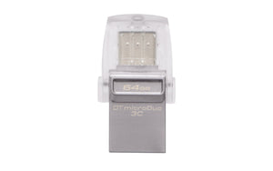 Kingston DataTraveler microDuo 3C DTDUO3C/64GB USB 3.0/3.1 Type-A e Nero - Ilgrandebazar