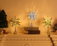 Carica l&#39;immagine nel visualizzatore di Gallery, Luxspire Punte Albero di Natale, Puntale per Albero di Natale, a Forma di Albero con Glitter, Accessori per Albero di Natale, a 2 AA Batterie, Decorazione per Natale Festa Casa, Champagne Oro