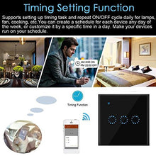 Carica l&#39;immagine nel visualizzatore di Gallery, Interruttore Wifi con LED Touch Screen Casa Intelligente #3, Nero - Ilgrandebazar
