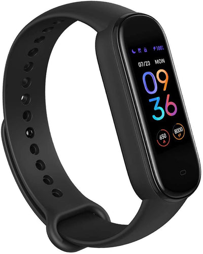 Amazfit Band 5 Smartwatch Tracker Fitness Orologio Sport Smartband con Alexa Integrato Impermeabile 5 ATM di 15 Giorni, Contapassi, Monitoraggio Frequenza Cardiaca del Sonno e della Salute Normal Nero
