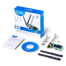 Carica l&#39;immagine nel visualizzatore di Gallery, Cudy 300 Mbit/s PCIe WLAN, Scheda di rete WLAN PCI Express da 300 Mbit/s. - Ilgrandebazar