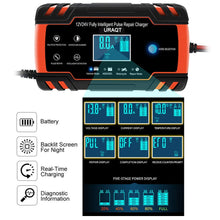Carica l&#39;immagine nel visualizzatore di Gallery, URAQT Caricabatteria Auto, 12V/24V 8A Multi Protezioni Caricatore Rosso - Ilgrandebazar