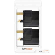 Carica l&#39;immagine nel visualizzatore di Gallery, kwmobile 2x adattatore da viaggio UK EU - set adattatori Tipo G, Nero - Ilgrandebazar