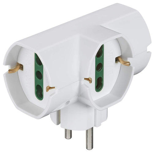 Vimar RI.00316.B Adattatore elettrico multiplo verticale, 3 prese Bianco - Ilgrandebazar