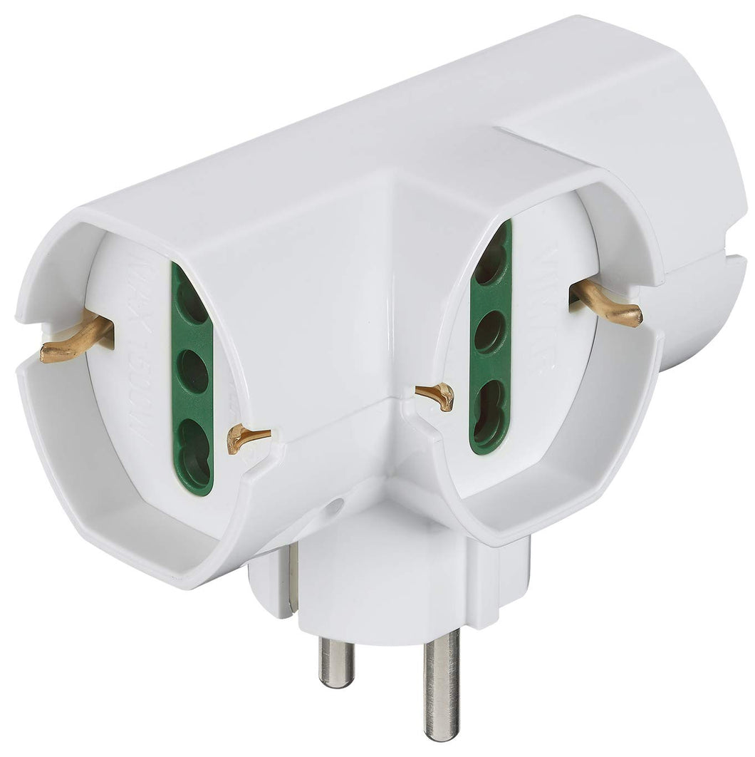 Vimar RI.00316.B Adattatore elettrico multiplo verticale, 3 prese Bianco - Ilgrandebazar