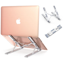 Carica l'immagine nel visualizzatore di Gallery, Babacom Supporto PC Portatile, Alluminio Ventilato Porta Notebook, Raffreddamento Regolabile Porta PC, Leggero Notebook Riser Compatibile con MacBook Air/PRO, Huawei Matebook D/Altri 10-15.6” Tablet