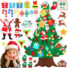 Carica l'immagine nel visualizzatore di Gallery, Albero Natale Feltro DIY Albero Natale Artificiale Addobbi Natalizie Educativo Giocattolo Regalo Bambini per Decorazioni Murali Natalizie da Parete, Porte, Ufficio, Aula - 40 Ornamenti (100cm*60cm)