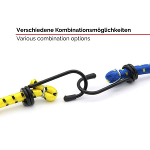PRETEX Set da 12 Cavi Elastici Porta pacchi con blu, giallo, verde, rosso - Ilgrandebazar