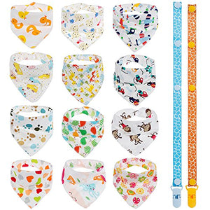 Lictin 12 x Bavaglini Bandana Bimbo - Neonato con Multicolore - Ilgrandebazar
